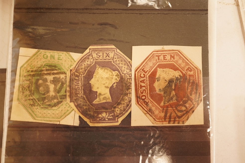 A cased set of The Complete 6d Colour and Plate Collection, issued by Westminster Philatelic Classics, together with a Penny Black with red postmark, a 5 Shilling stamp, etc.